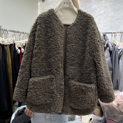 摩登mdeng爆款羊羔毛上衣外套女2025冬季时尚气质皮毛一体9688