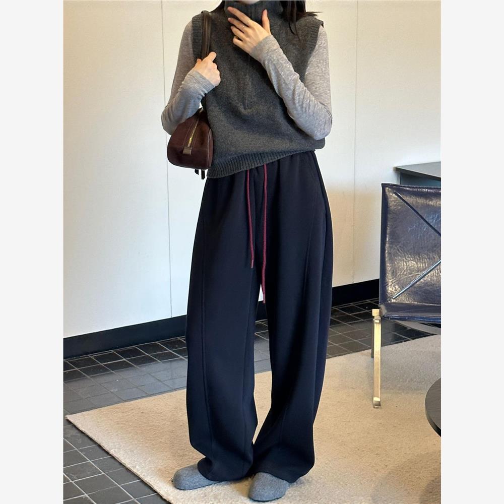 SJG设计感加绒加厚弯刀裤