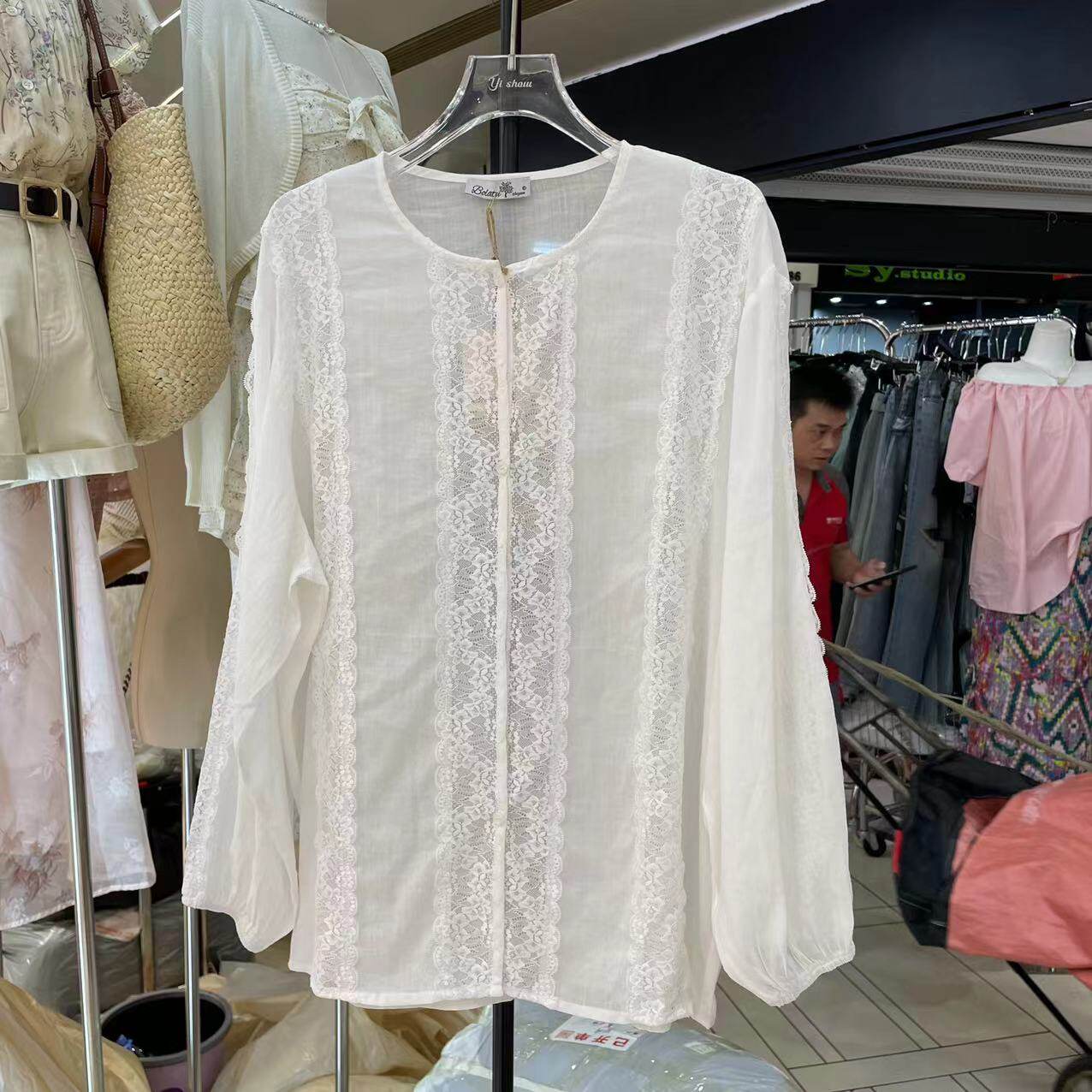 柏拉图日系拼接蕾丝宽松森女系棉麻衬衫仙女防晒衬衫上衣18018,女装/女士精品,衬衫,淘宝优惠券,粉丝福利购,淘宝优惠卷