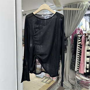 MACQNF正品2026春新款宽松个性长袖减龄抽绳显瘦针织衫女MQ35109