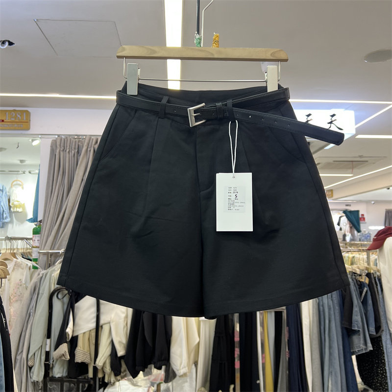 NIURUI纽芮2698夏新品高腰宽松显瘦阔腿A字西装短款四分裤女