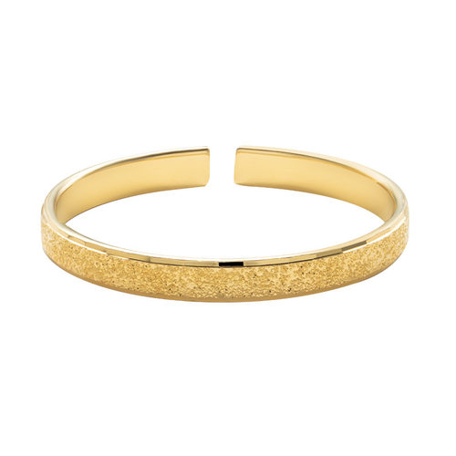 古法传承18k金包银碎冰冰满天星开口手镯简约手镯