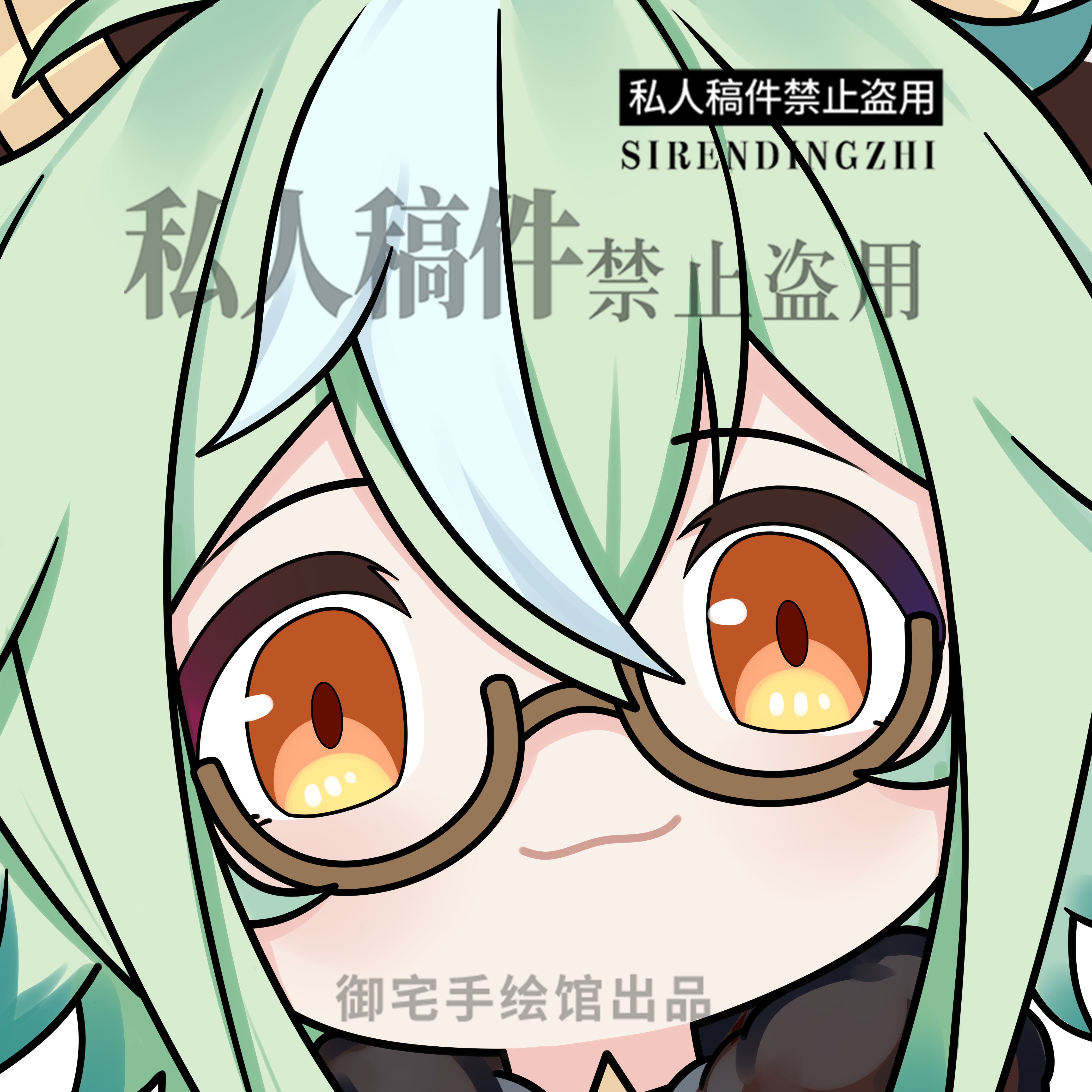 怼脸拍大头Q版头像二次元动漫卡通人物插画设计周边产品白菜约稿图片