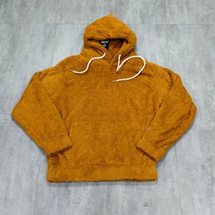 软糯仿羊羔毛连帽卫衣男女慵懒风居家休闲保暖宽松上衣