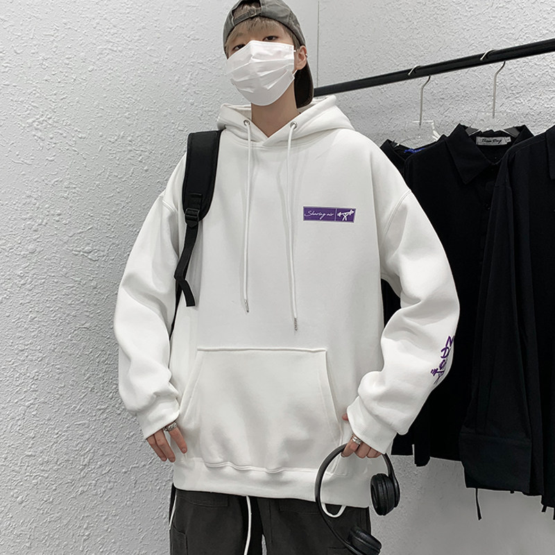 黑宽松大码连帽印花卫衣港风大皂情侣XZ517A-1-WY801-P48控68,男装卫衣,星座517A-1