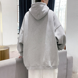 灰色宽松大码连帽印花卫衣港风大皂情侣XZ517A-1-WY803-P48控68，男装卫衣，星座517A-1