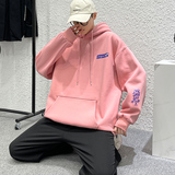 粉宽松大码连帽印花卫衣港风大皂情侣XZ517A-1-WY801-P48控68，男装卫衣，星座517A-1