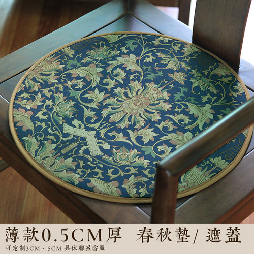 仿麻不掉色圆形薄款坐椅垫