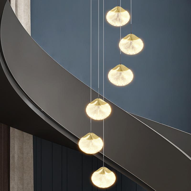 梯170吊客厅灯自建简别楼墅LED网红楼中楼大厅酒灯店现代约创意灯