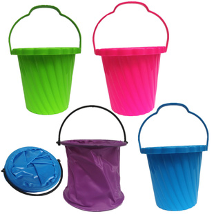 热卖儿童玩具桶水桶便携式折叠伸缩小号钓鱼桶桶波纹桶户外牛津布