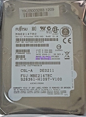 146G 147G 2.5寸 6Gb SAS服务器硬盘 MBD2147RC MBE2147RC