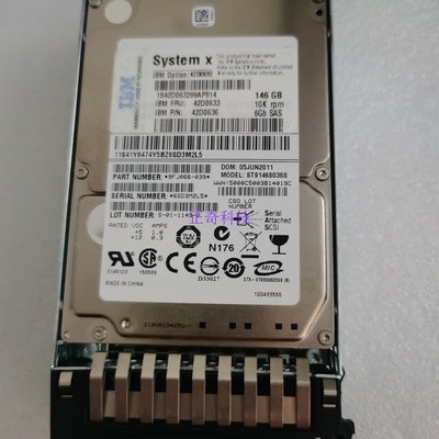 IBM 42D0632 42D0633 146G 10K 6Gb 2.5 SAS M3服务器硬盘42D0636