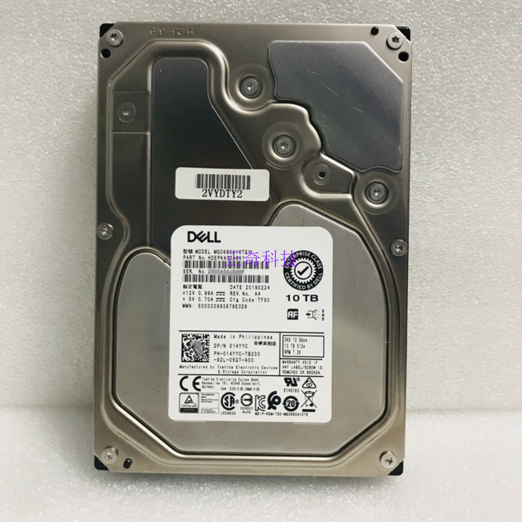 DELL MG06SCA10TEY 10T 7.2K SAS 12Gb 3.5 014YYC R730 R740硬盘