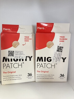 美国直邮 Mighty Patch水胶体纯天然温和chuo疮粉刺痘痘贴36片