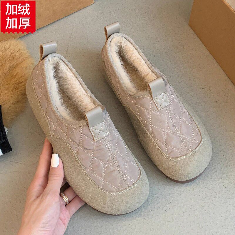 冬季老北京棉鞋牛筋底加绒布鞋