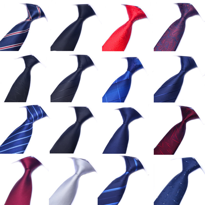 手打8cm男士领带商务正装新郎结婚韩版上班职业黑色红色条纹格纹