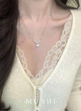 闪耀水滴S925纯银项链女超闪