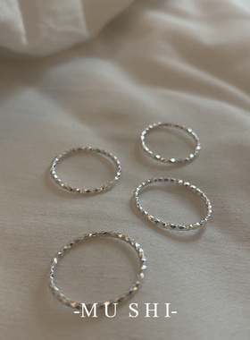 极细通勤细闪戒指女通体s925纯银