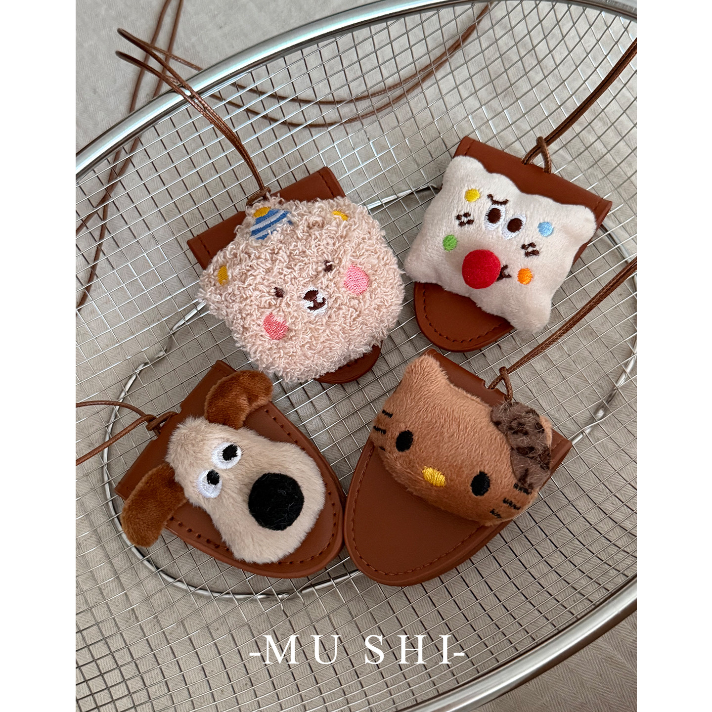 可爱卡通猫咪小狗长款眼镜夹项链