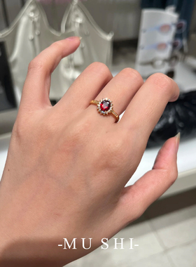 玫瑰陛戒指女s925纯银镀18K金