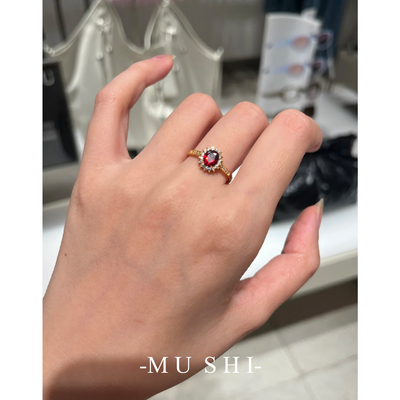 玫瑰陛戒指女s925纯银镀18K金