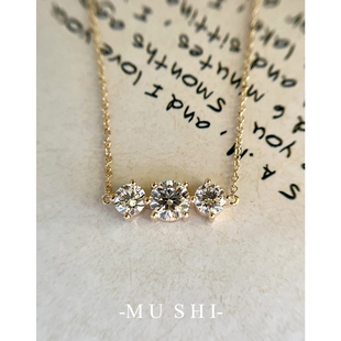 【木石有言】s925银镀18k金三生石项链女轻奢小众锁骨链气质吊坠