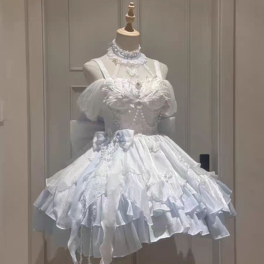天鹅湖连衣裙千金感纯欲风公主小礼服蓬蓬裙子Lolita M码