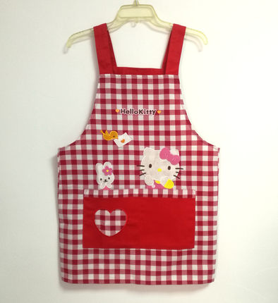 卡通围裙家务罩衣厨房女士时尚咖啡店员工作服网红日本手工刺绣