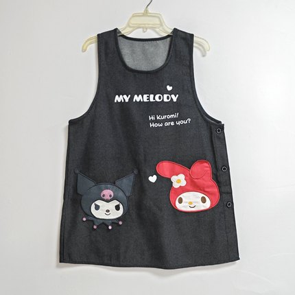 罩衣厨房围裙卡通可爱日本原单韩国出口洗碗做饭女士 反穿衣外贸