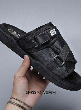 CHRISTO VISVIM拖鞋男潮休闲户外外穿男生一字拖情侣沙滩鞋男凉鞋