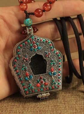 尼泊尔藏传六字真言楞严咒嘎乌盒