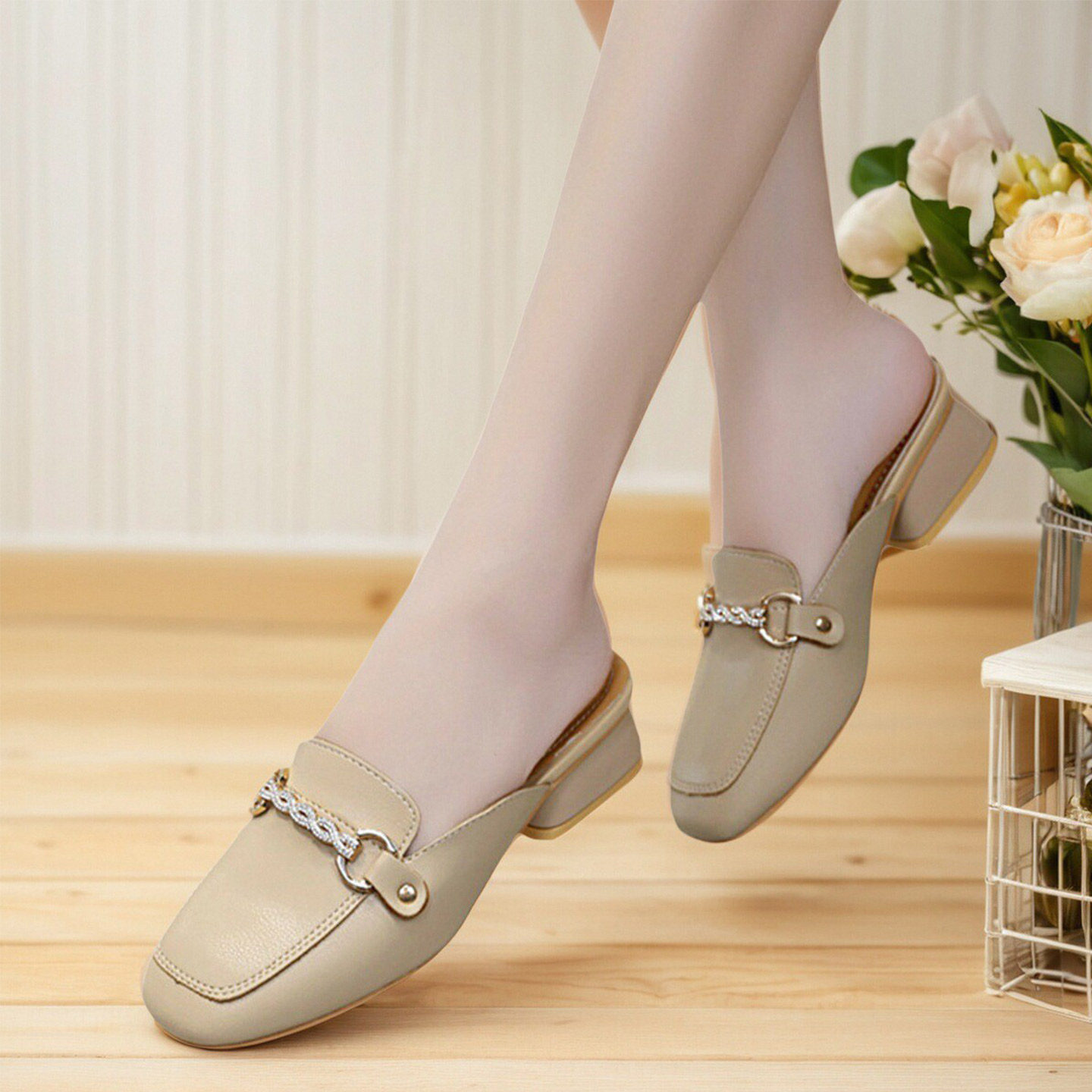 网红拖鞋女外穿2026春新款粗跟百搭包头半拖鞋舒适低跟31小码凉拖,女鞋,包头拖,淘宝优惠券,粉丝福利购,淘宝优惠卷