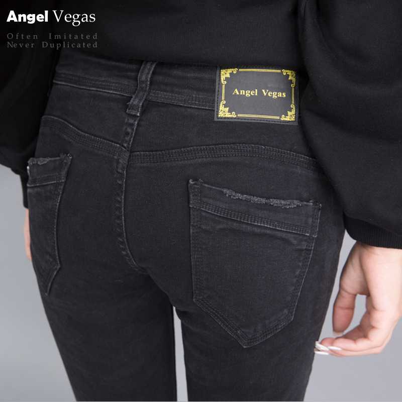 2022年春季蜜桃臀大长腿牛仔裤女angelvegas欧洲站显瘦小脚铅笔裤