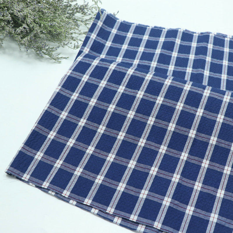 露思同款深蓝红线格子涤棉布秋阔腿裤屁帘衬衫连衣裙发圈拼布面料,居家布艺,海绵垫/布料/面料/手工diy,淘宝优惠券,粉丝福利购,淘宝优惠卷