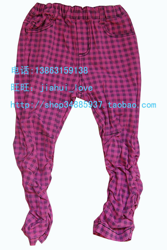 日本外贸原单/ 弹力褶皱铅笔裤/松紧腰 满百包邮