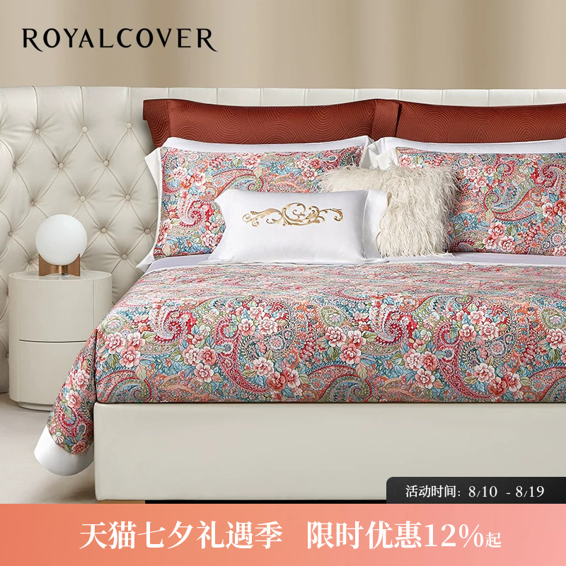 ROYALCOVER/罗卡芙欧式轻奢莱赛尔天丝贡缎床单四件套 西西里之夏