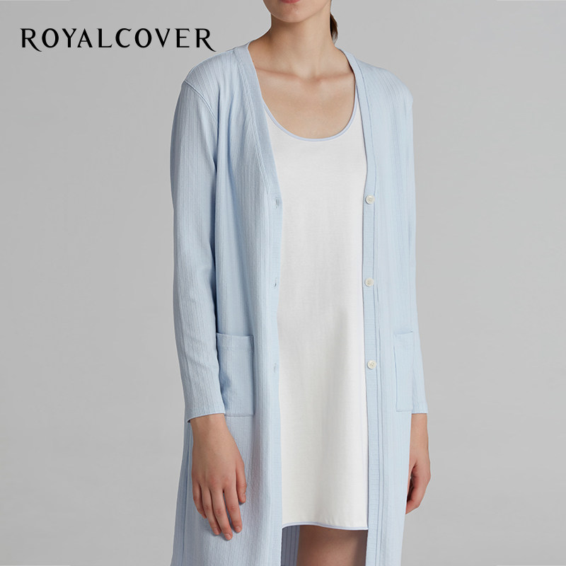ROYALCOVER/罗卡芙家居服外穿舒适针织长衫女春秋款
