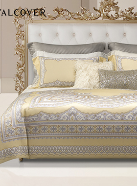 ROYALCOVER/罗卡芙100S长绒棉全棉数码印花床单四件套 安纳庄园