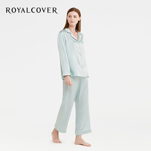 ROYALCOVER/罗卡芙冰薄荷桑蚕丝睡衣女长袖真丝家居服春秋套装 - 封面