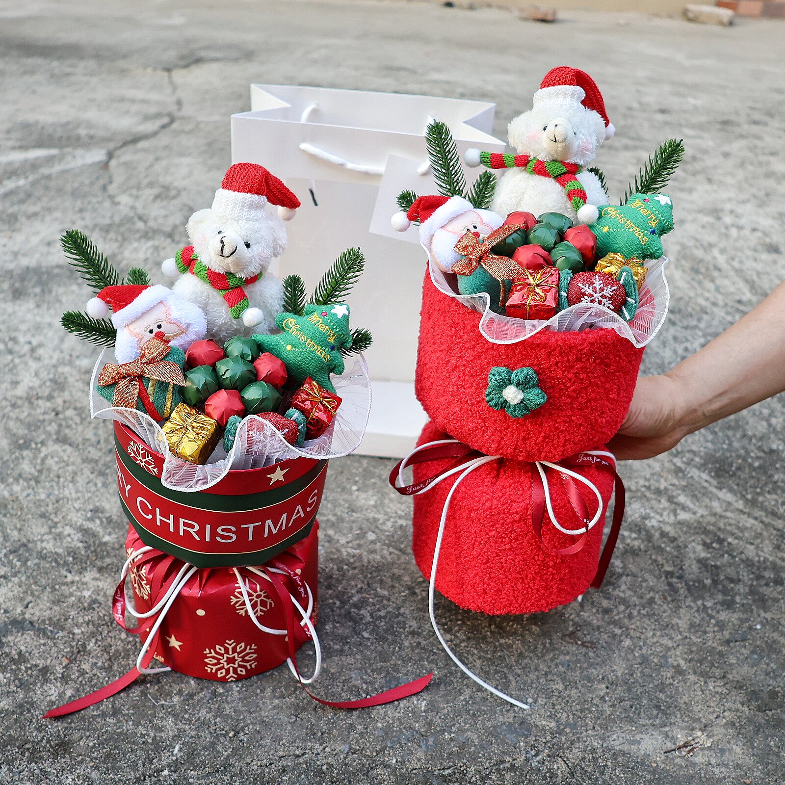圣诞节礼物可爱小熊棒棒糖玩偶花束平安夜礼物送孩子闺蜜女友