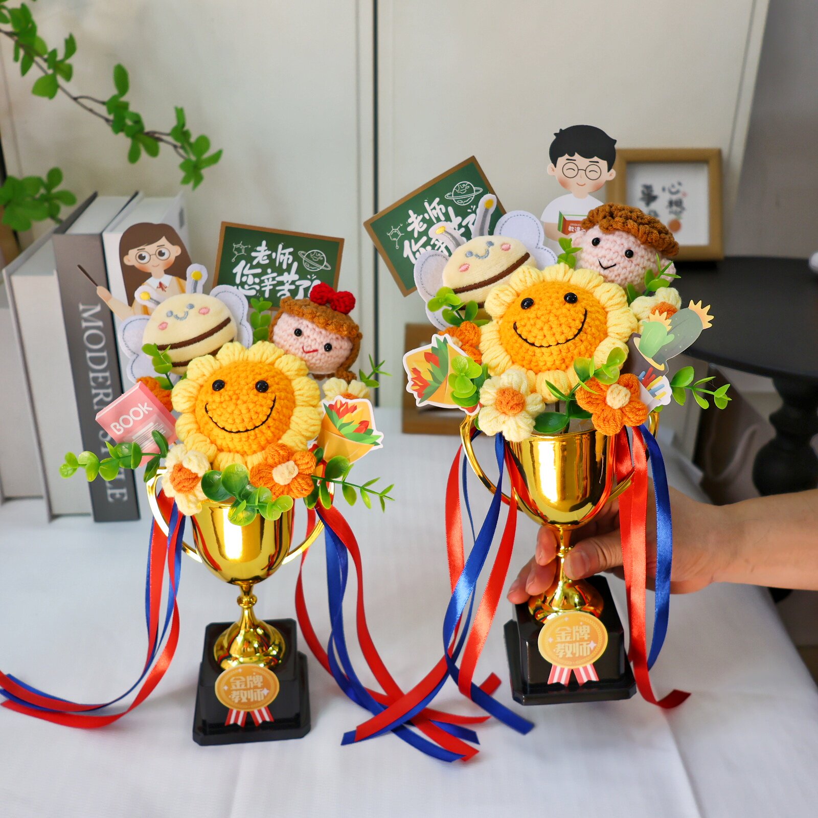 教师节礼物奖杯花束送老师礼物花图片