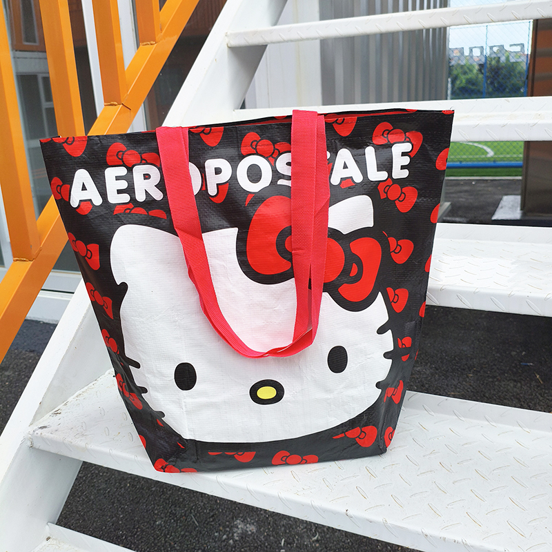 外贸单超大号高颜值可爱大容量编织袋超市购物包旅行街拍单肩包