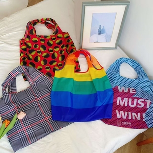 大容量可折叠尼龙时尚环保超市购物袋便携市场买菜包大号买菜兜子