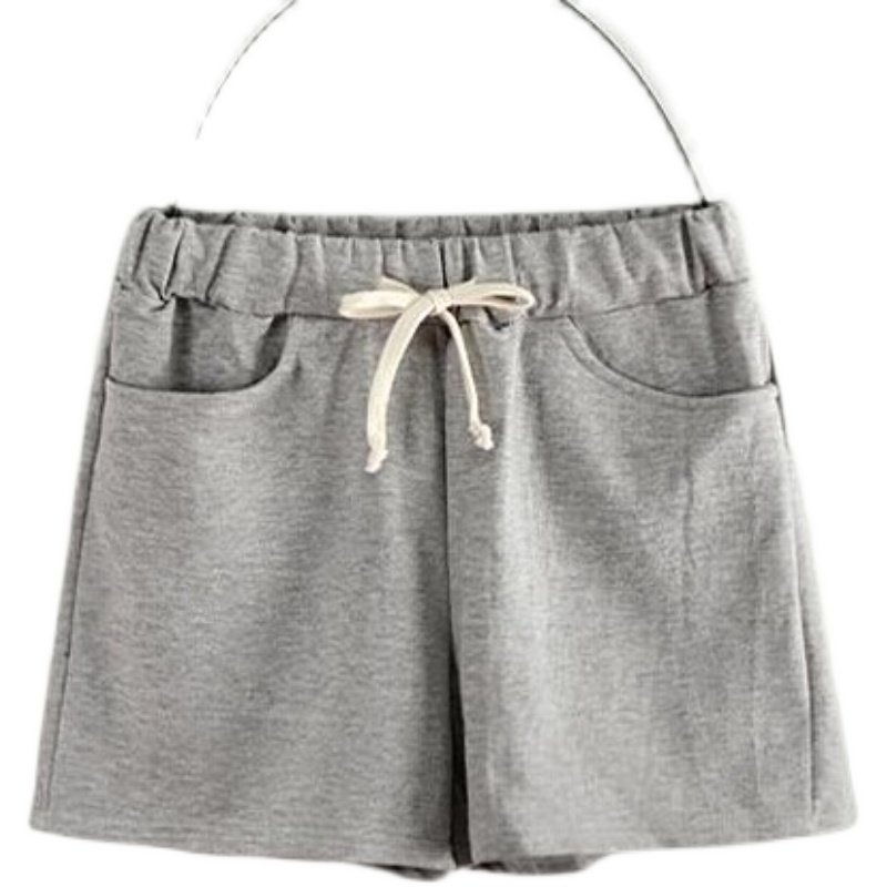 直筒夏季新款韩版 加大码女装 纯棉弹力 松紧腰 休闲运动宽松短裤