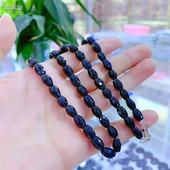 山东昌乐矿区直供天然蓝宝石项链男女颈链椭圆形一物一证带证书发