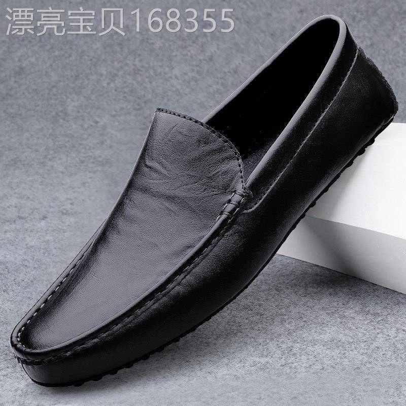 采购产品意大利手工缝制男士豆豆鞋,真皮青年商务休闲皮鞋,懒人