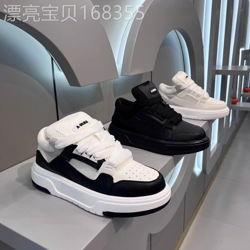 空军aj一号男鞋秋季透气低帮百搭拼色板鞋厚底增高防滑休闲老爹鞋