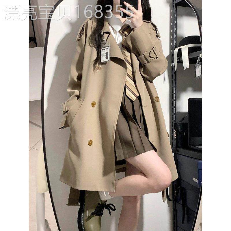 高级感英伦风加厚风衣外套女2025春秋冬季小个子中长短款气质上衣