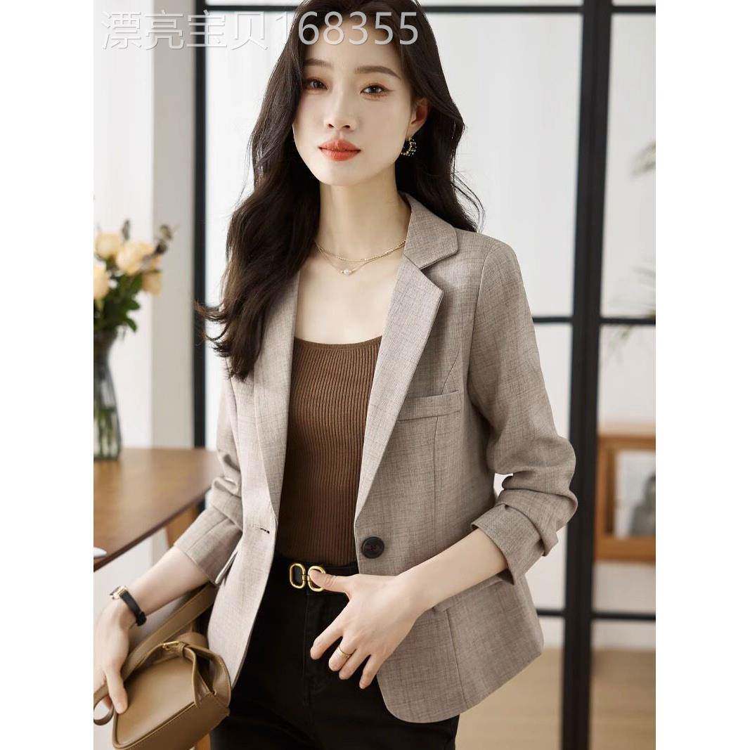 休闲西装外套女春夏2025新款高级感气质职业通勤小个子西服短上衣