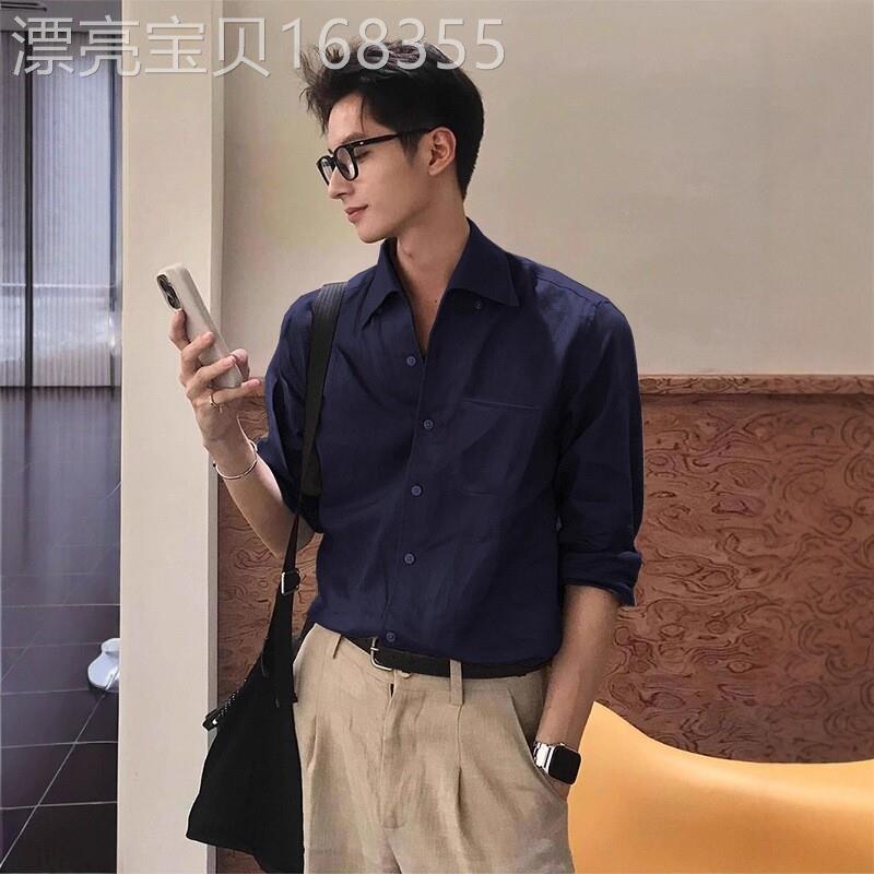 潮牌夏季新款老钱风短袖衬衫男薄款高级感痞帅英伦风衬衫外套上衣